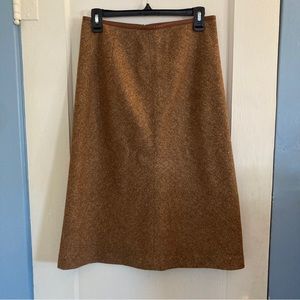 Brooks Brothers Stretch - Lined Brown Wool Tweed Skirt - Size 6 - Classic